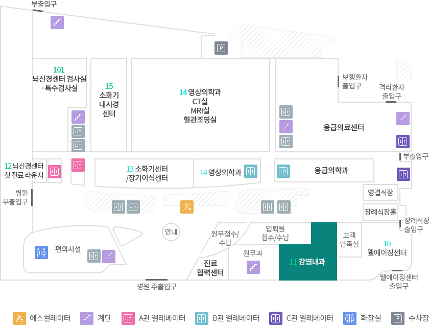 층별안내 1F 감염내과