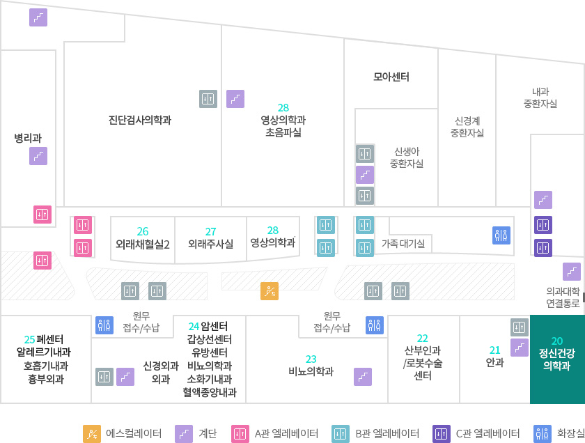 층별안내 2F 정신건강의학과