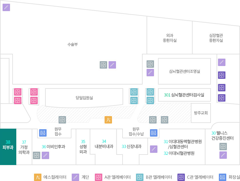 층별안내 3F 피부과