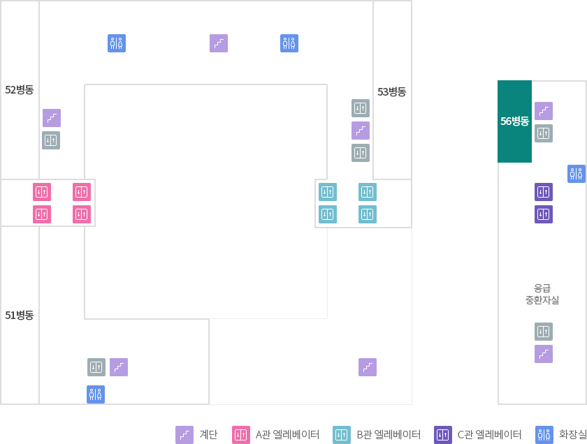 층별안내 5F 56병동(격리병동)