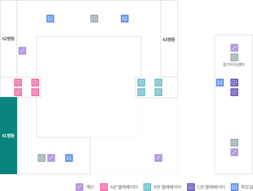 층별안내 6F 61병동