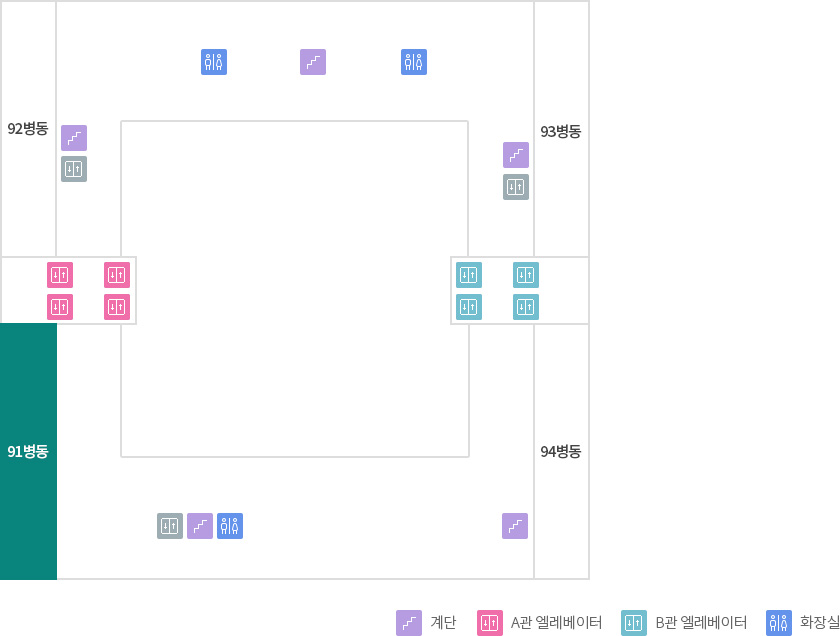 층별안내 9F 91병동