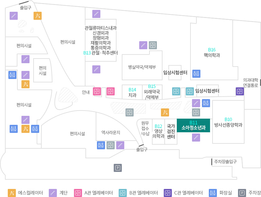 층별안내 B1 소아청소년과