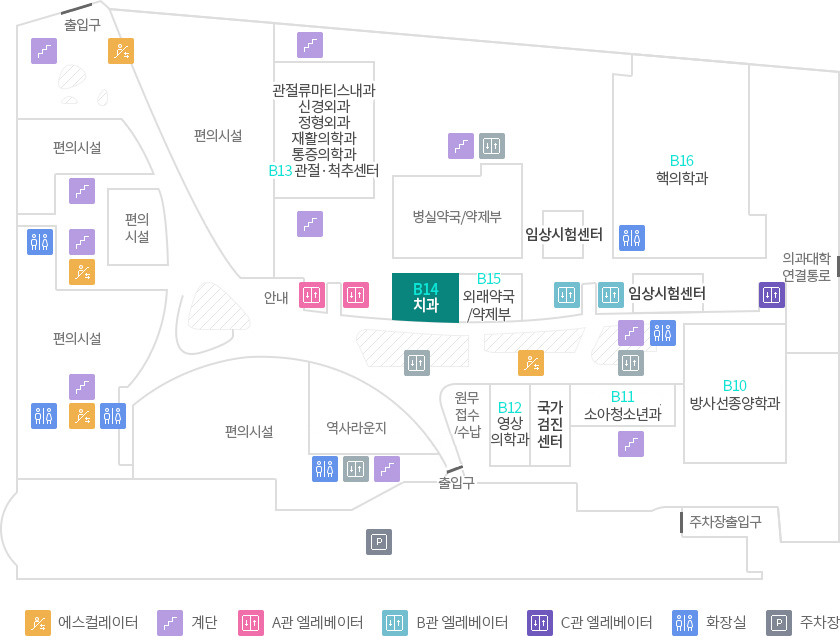 층별안내 B1 핵의학과