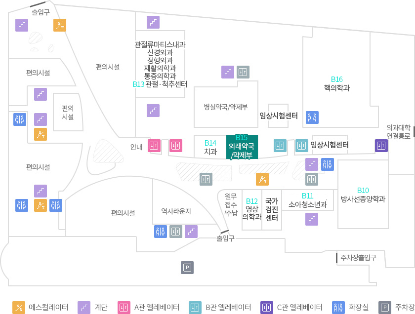 층별안내 B1 외래약국/약제부