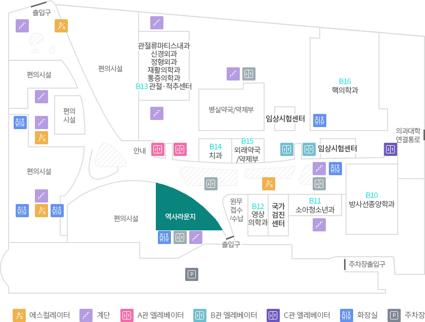층별안내 B1 역사라운지